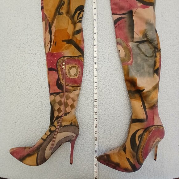 Multi-color Over the Knee Stiletto Boots - size 10 - Picture 4 of 7
